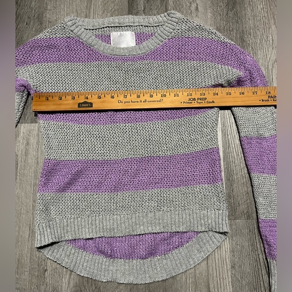 Justice Purple & Grey Knit Metallic Sweater - Size 10 Girls - Picture 5 of 9